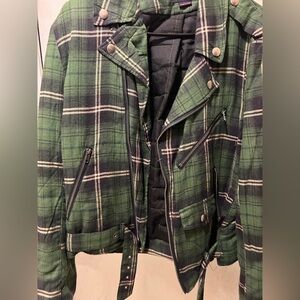 Vintage Trash and Vaudeville flannel tartan motto jacket